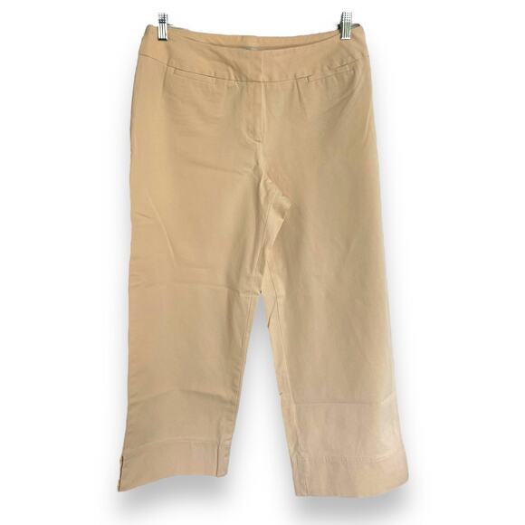 J. Jill Womens Pants Sz 8 Crop Capri Stretch Light Yellow Tan Cream Beige - Picture 3 of 9